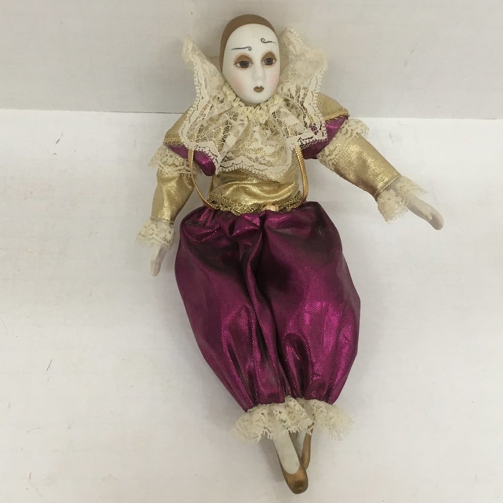 VTG shelve sitter harlequin doll court jester